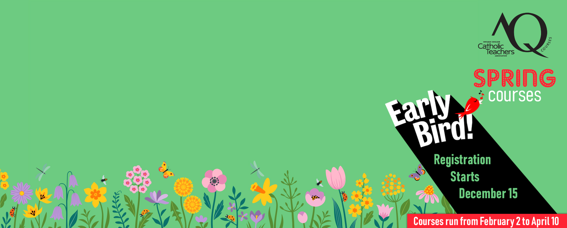 Early bird pricing is back for our Spring AQ session!